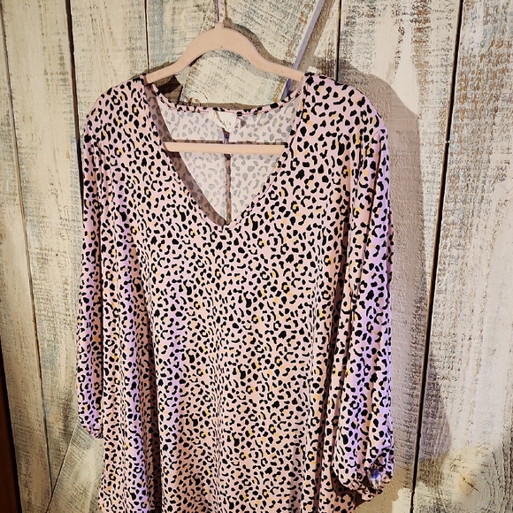 Leopard Print V-Neck Blouse - Picture 1 of 5